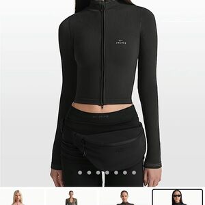 SKIMS ribbed seamless crop zip up